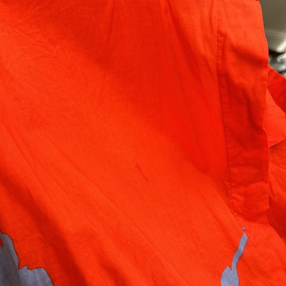 Tory Burch, size small, orange and blue floral button down - Picture 4 of 4